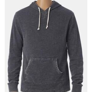 Alternative Apparel 8629NM School Yard French Terry Hoodie Washed Black Mens Med